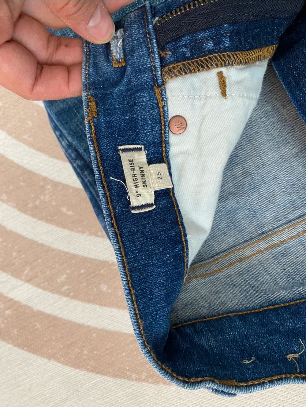 Madewell Dark Blue High-Rise Skinny Jeans